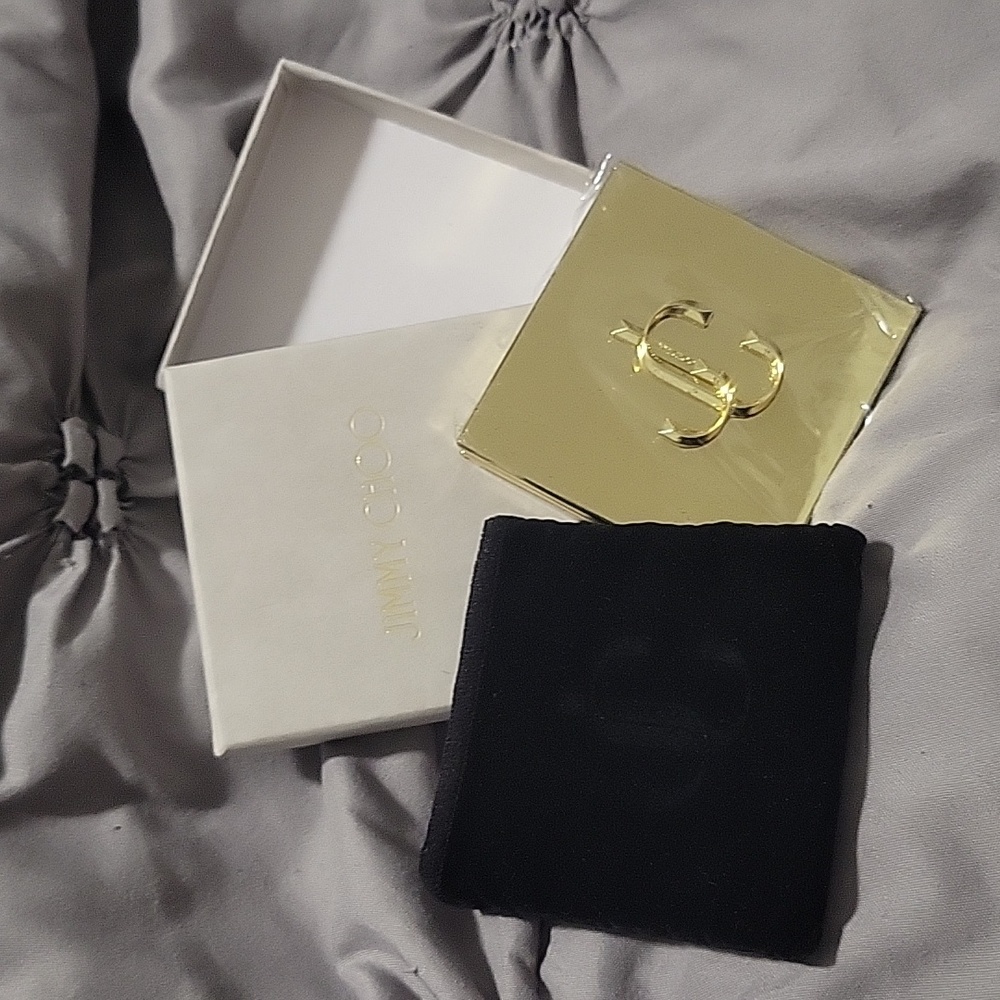 Jimmy Choo Gold Logo Compact Mirror